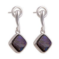 Ammolite Silver Earrings