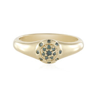 I2 Blue Diamond Silver Ring