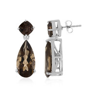 Smoky Quartz Silver Earrings