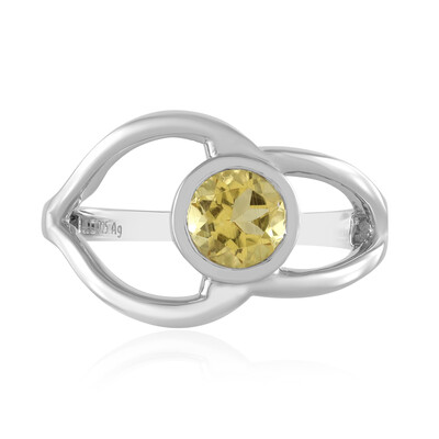 Yellow Beryl Silver Ring