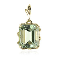 9K Green Amethyst Gold Pendant