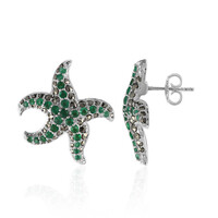 Zambian Emerald Silver Earrings (Annette classic)