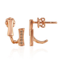 9K SI1 Argyle Rose De France Diamond Gold Earrings