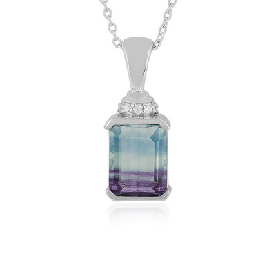 Bi Colour Fluorite Silver Necklace