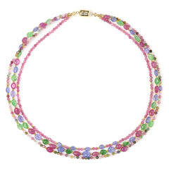 Nigerian Pink Tourmaline Silver Necklace (Adela Silber)