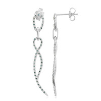 Fancy Diamond Silver Earrings