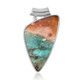 Petrified Opalized Wood Silver Pendant (Bali Barong)