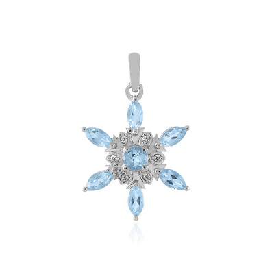 Sky Blue Topaz Silver Pendant