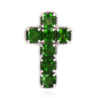 Russian Diopside Silver Pendant
