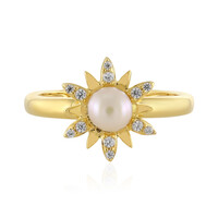 White Freshwater Pearl Silver Ring