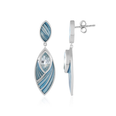 Sky Blue Topaz Silver Earrings (Adela Silber)