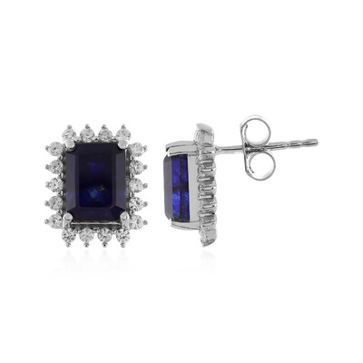 Madagascar Blue Sapphire Silver Earrings