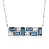 Teal Kyanite Silver Necklace