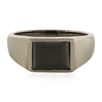 Black Spinel Silver Ring