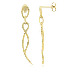 Fancy Diamond Silver Earrings