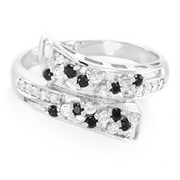 Black Spinel Silver Ring