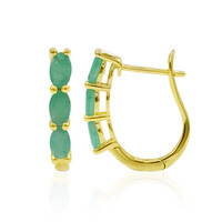 Emerald Silver Earrings