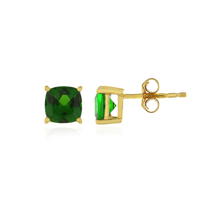 Russian Diopside Silver Earrings
