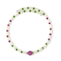 Mozambique Ruby Steel Bangle (Riya)