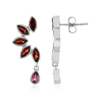 Mozambique Garnet Silver Earrings