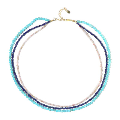Pink Opal Silver Necklace