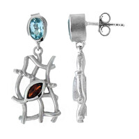 Sky Blue Topaz Silver Earrings