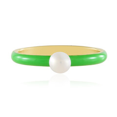 White Freshwater Pearl Silver Ring