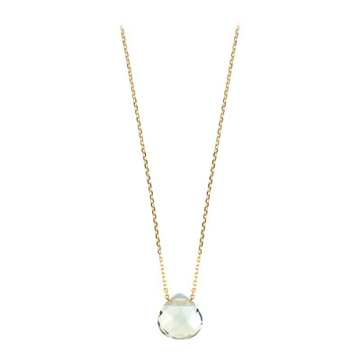 9K Green Amethyst Gold Necklace (dagen)