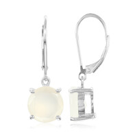 White Moonstone Silver Earrings