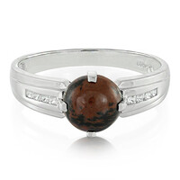 Mahogany Obsidian Silver Ring
