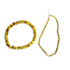 Golden Tigers Eye Silver Necklace