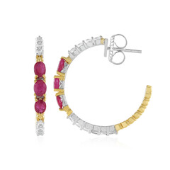 Burmese Ruby Silver Earrings (Gems en Vogue)