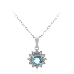 Sky Blue Topaz Silver Necklace
