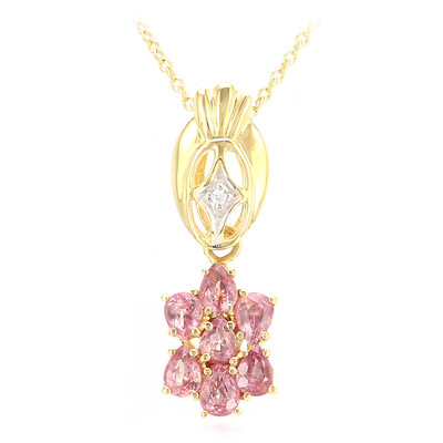18K Unheated Padparadscha Sapphire Gold Necklace (AMAYANI)