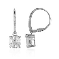 White Topaz Silver Earrings