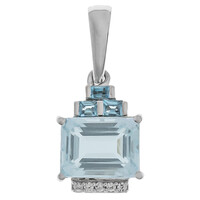 Aquamarine Platinum Pendant