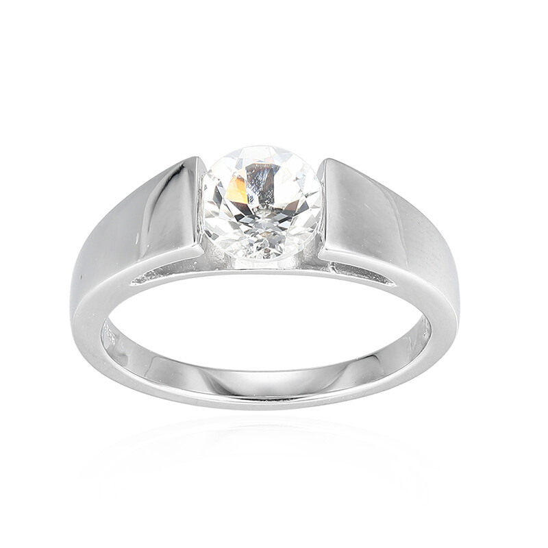 Brazilian White Topaz 925 Sterling Silver Ring 0.904ct