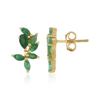 Zambian Emerald Silver Earrings