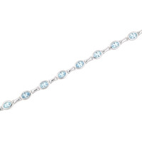 9K AAA Aquamarine Gold Bracelet