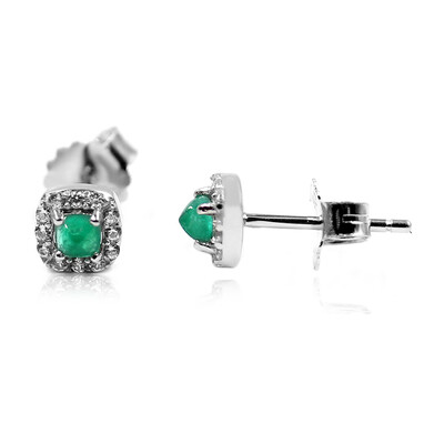 Colombian Emerald Silver Earrings