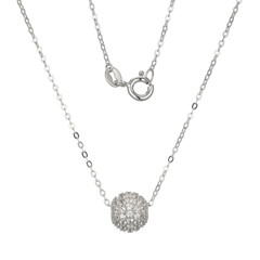 Zircon Silver Necklace (Adela Silber)