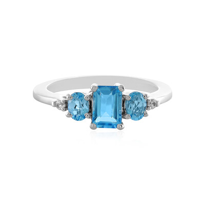 Swiss Blue Topaz Silver Ring