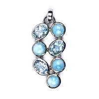 Blue Topaz Silver Pendant