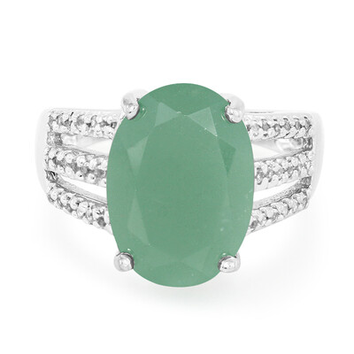 Green Chalcedony Silver Ring