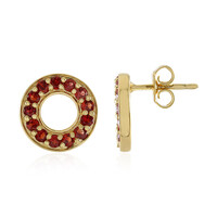 Tanzanian Ruby Silver Earrings (Adela Silber)