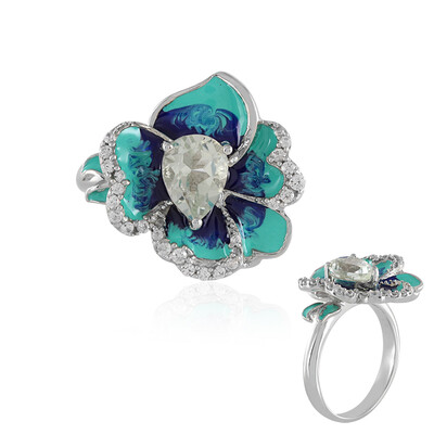 Green Amethyst Silver Ring