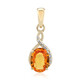 9K Ban Ka Cha Orange Sapphire Gold Pendant
