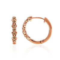 9K SI1 Argyle Rose De France Diamond Gold Earrings