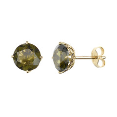 9K Moldavite Gold Earrings