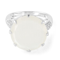 White Moonstone Silver Ring